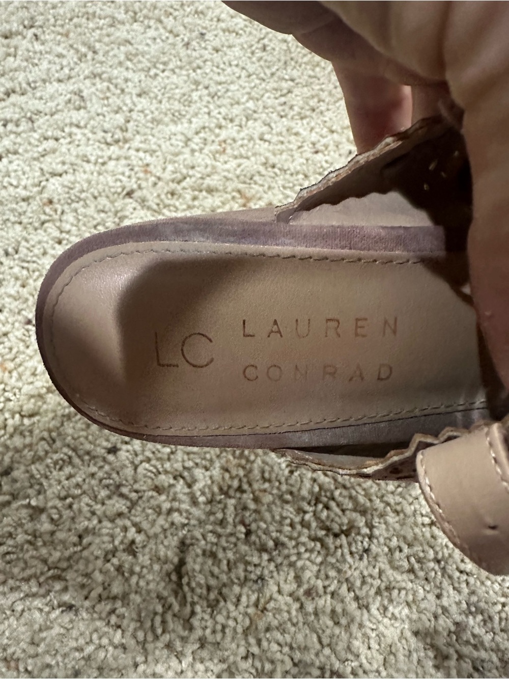 LC Lauren Conrad Dusty Rose Braided Strap Heeled Sandals - Picture 5 of 6